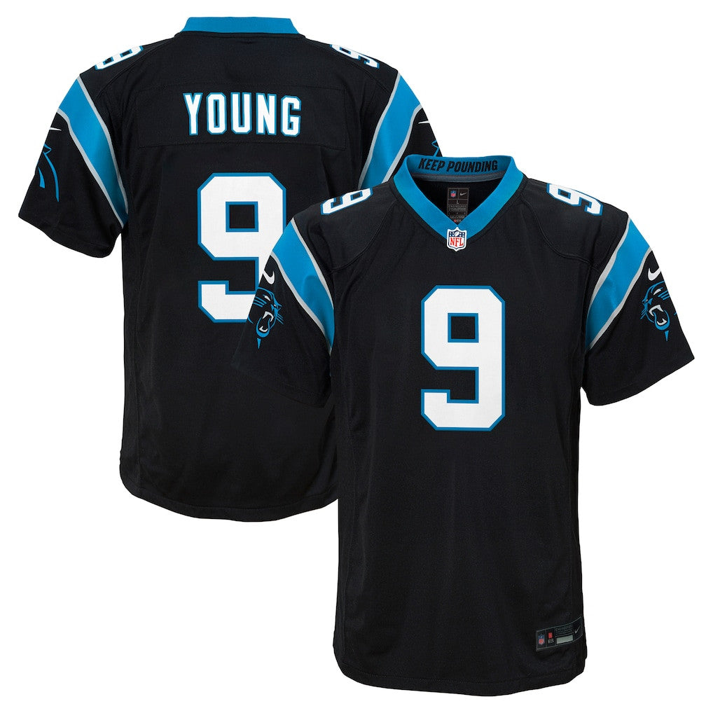 Bryce Young 9 Carolina Panthers Game YOUTH Jersey - Black