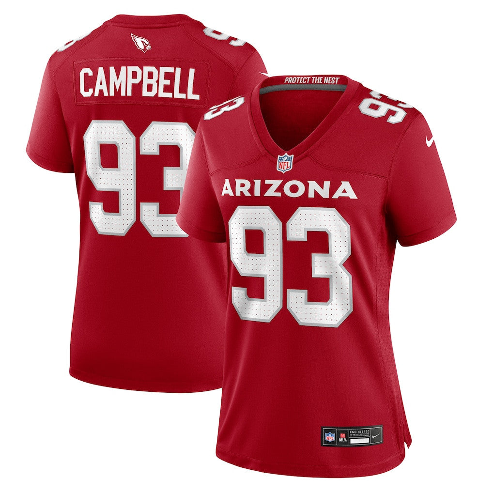 Calais Campbell 93 Arizona Cardinals Women's Team Game Jersey - Cardinal