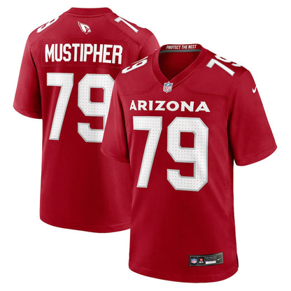PJ Mustipher 79 Arizona Cardinals Team Game Men Jersey - Cardinal