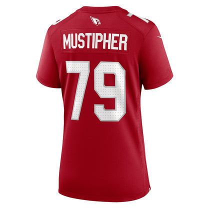 PJ Mustipher 79 Arizona Cardinals Women's Team Game Jersey - Cardinal