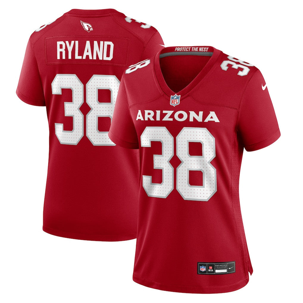 Chad Ryland 38 Arizona Cardinals Women's Team Game Jersey - Cardinal
