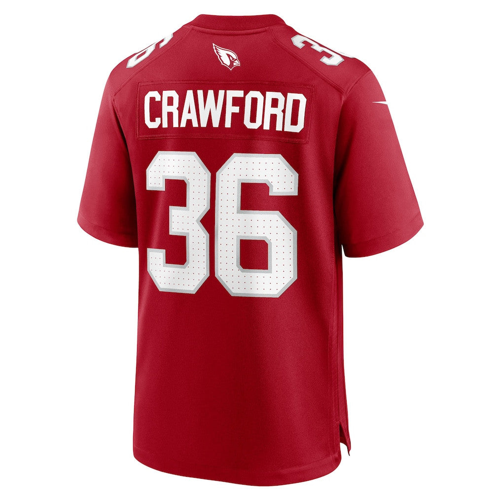 Kitan Crawford 36 Arizona Cardinals Team Game Men Jersey - Cardinal