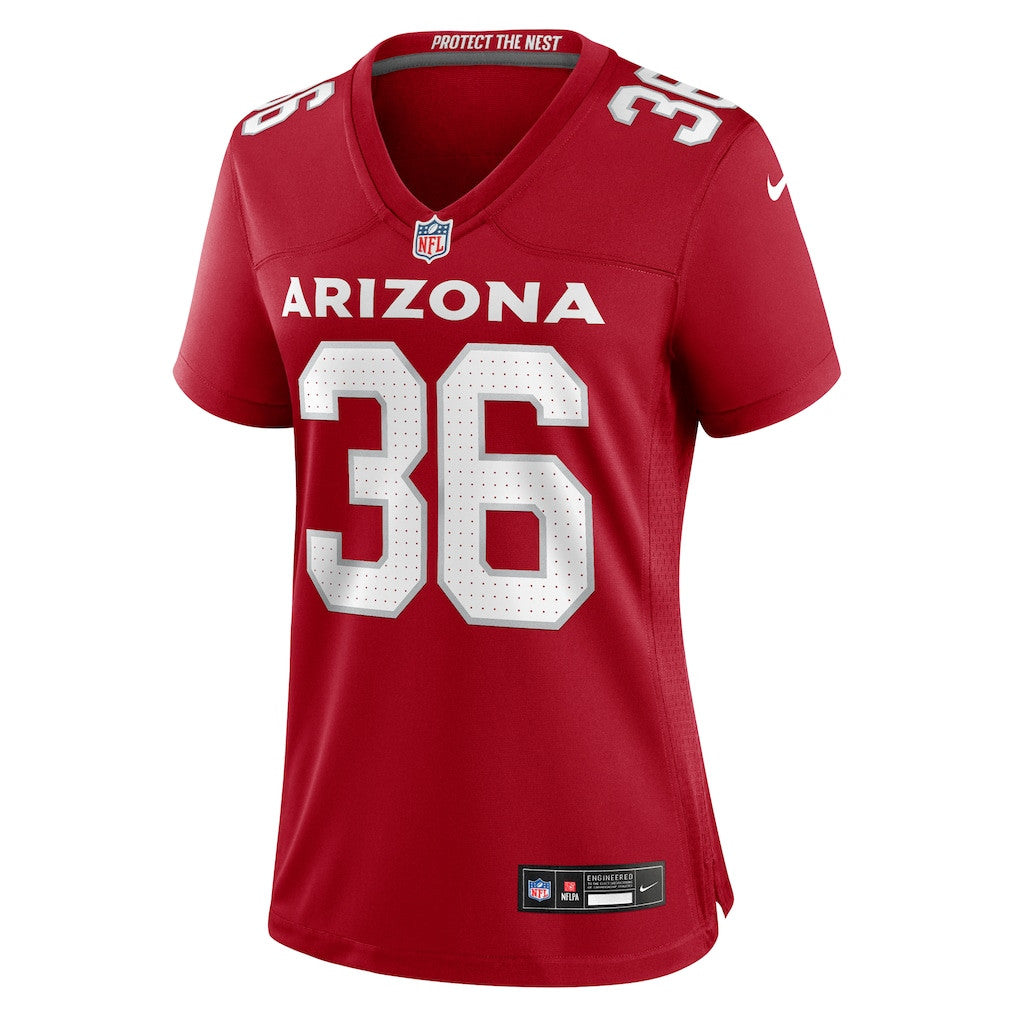 Kitan Crawford 36 Arizona Cardinals Women's Team Game Jersey - Cardinal
