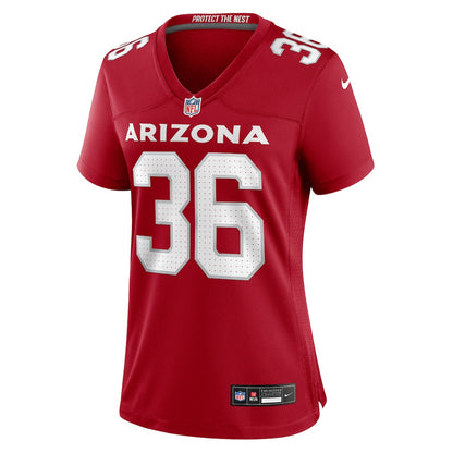 Kitan Crawford 36 Arizona Cardinals Women's Team Game Jersey - Cardinal