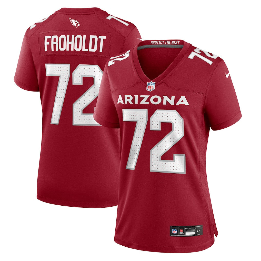 Hjalte Froholdt 72 Arizona Cardinals Women's Team Game Jersey - Cardinal