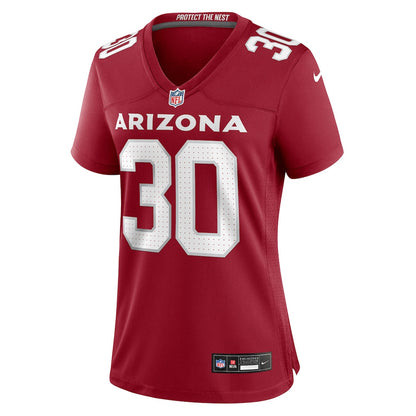 Darren Hall 30 Arizona Cardinals Women's Team Game Jersey - Cardinal