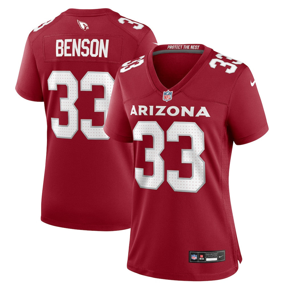 Trey Benson 33 Arizona Cardinals Women's Team Game Jersey - Cardinal
