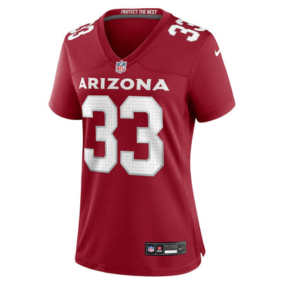 Trey Benson 33 Arizona Cardinals Women's Team Game Jersey - Cardinal