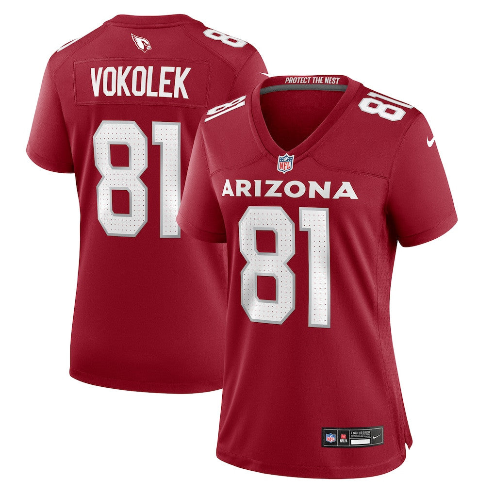 Travis Vokolek 81 Arizona Cardinals Women's Team Game Jersey - Cardinal