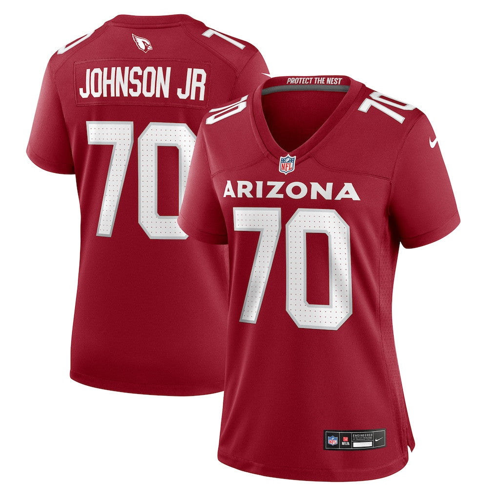 Paris Johnson Jr. 70 Arizona Cardinals Women's Team Game Jersey - Cardinal