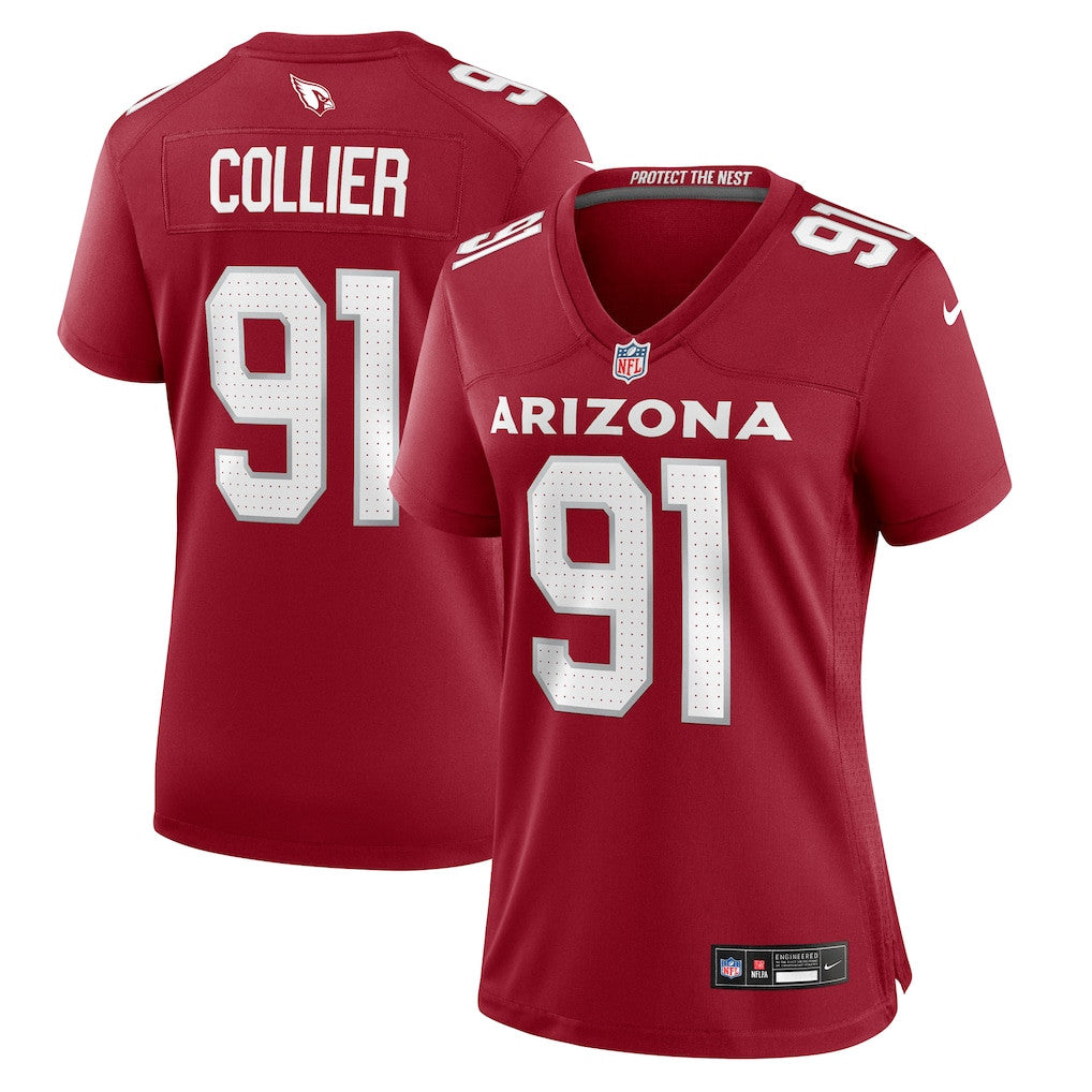 L.J. Collier 91 Arizona Cardinals Women's Team Game Jersey - Cardinal