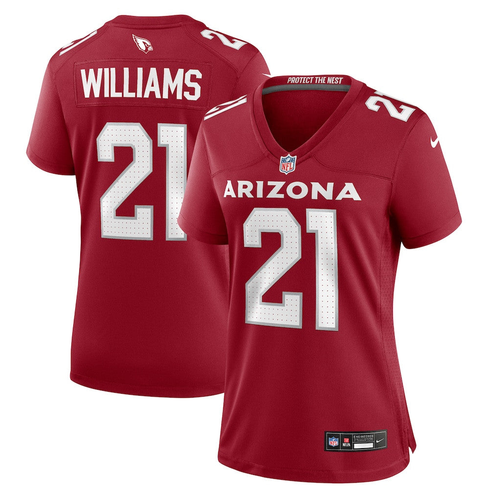 Garrett Williams 21 Arizona Cardinals Women's Team Game Jersey - Cardinal
