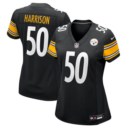 Malik Harrison 50 Pittsburgh Steelers Women's Team Game Jersey - Black