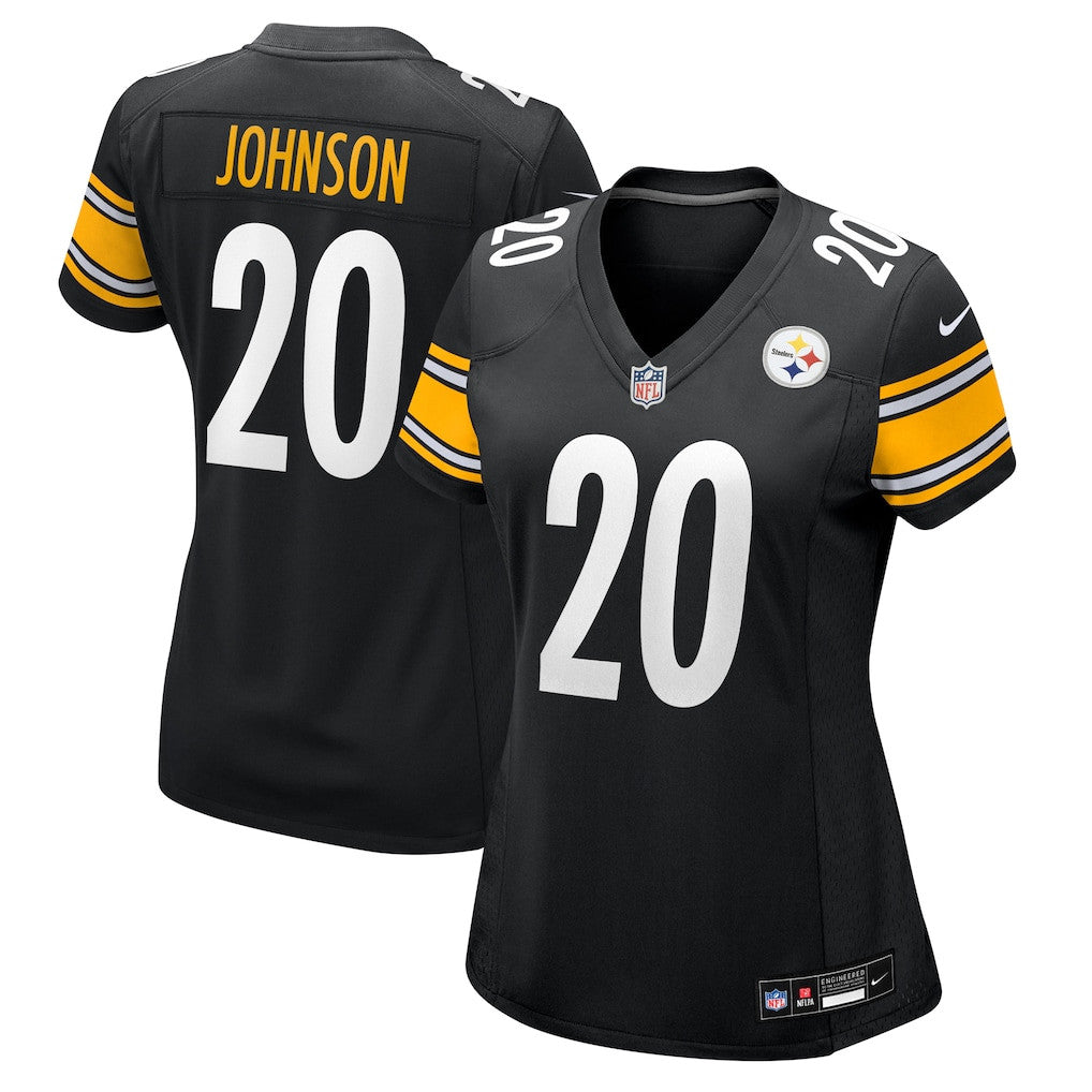 Kaleb Johnson 20 Pittsburgh Steelers Women's Team Game Jersey - Black
