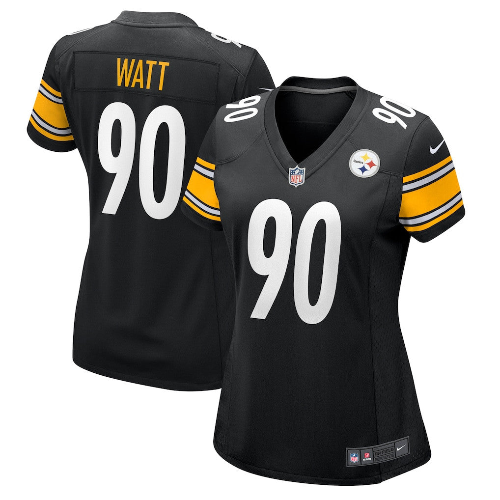T.J. Watt 90 Pittsburgh Steelers Women's Team Game Jersey - Black