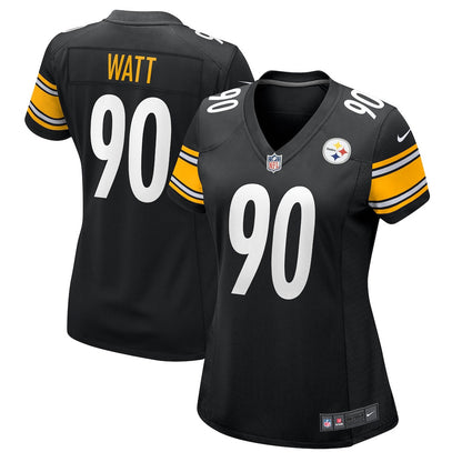 T.J. Watt 90 Pittsburgh Steelers Women's Team Game Jersey - Black