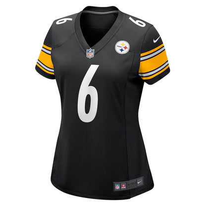 Patrick Queen 6 Pittsburgh Steelers Women's Team Game Jersey - Black