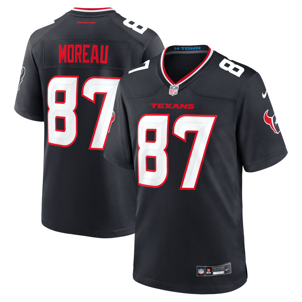 Foster Moreau 87 Houston Texans Team Game Men Jersey - Navy