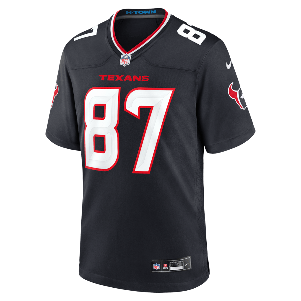 Foster Moreau 87 Houston Texans Team Game Men Jersey - Navy