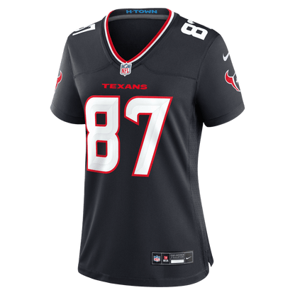 Foster Moreau 87 Houston Texans Women's Team Game Jersey - Navy