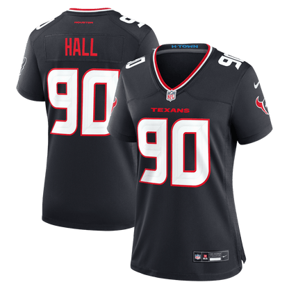 Logan Hall 90 Houston Texans Women's Team Game Jersey - Navy