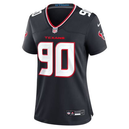 Logan Hall 90 Houston Texans Women's Team Game Jersey - Navy