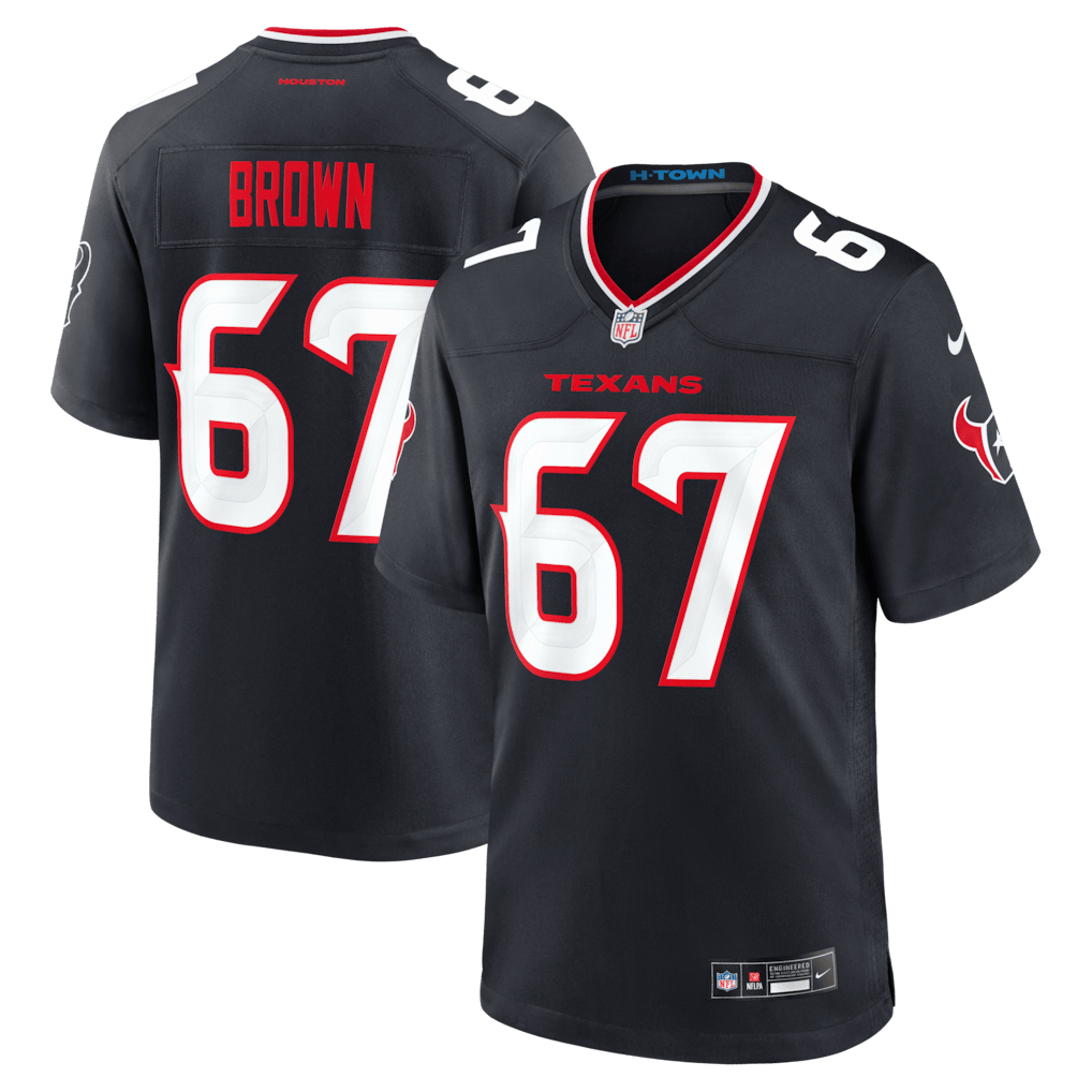 Evan Brown 67 Houston Texans Team Game Men Jersey - Navy