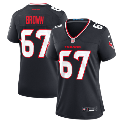 Evan Brown 67 Houston Texans Women's Team Game Jersey - Navy
