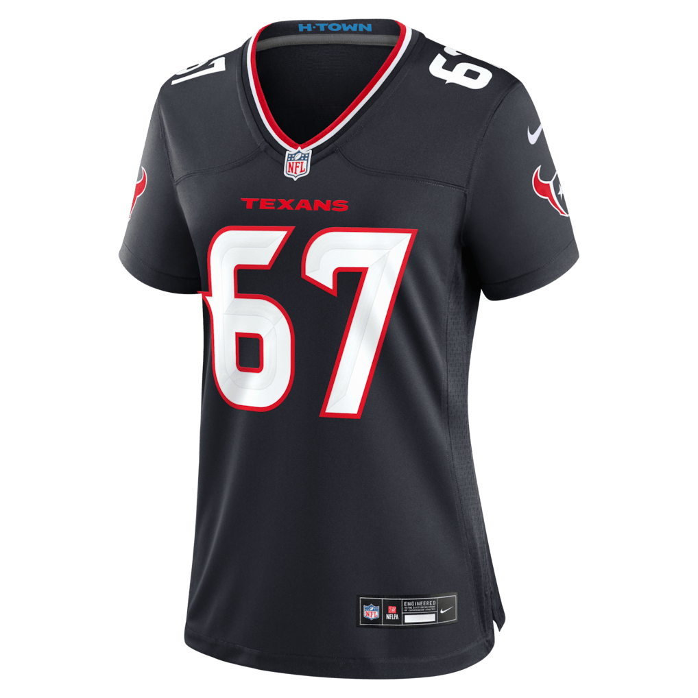 Evan Brown 67 Houston Texans Women's Team Game Jersey - Navy