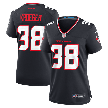 Kai Kroeger 38 Houston Texans Women's Team Game Jersey - Navy