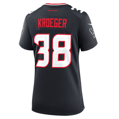 Kai Kroeger 38 Houston Texans Women's Team Game Jersey - Navy