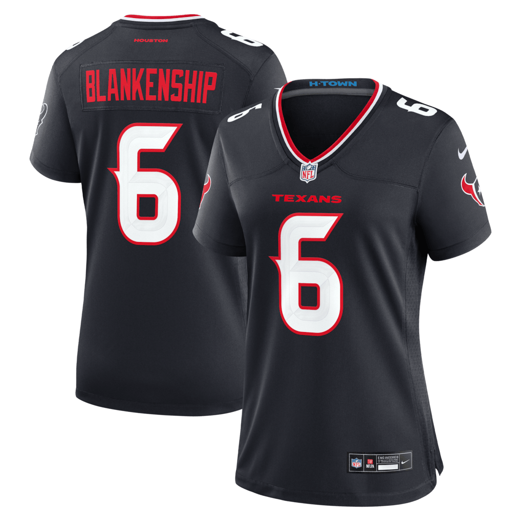 Reed Blankenship 6 Houston Texans Women's Team Game Jersey - Navy