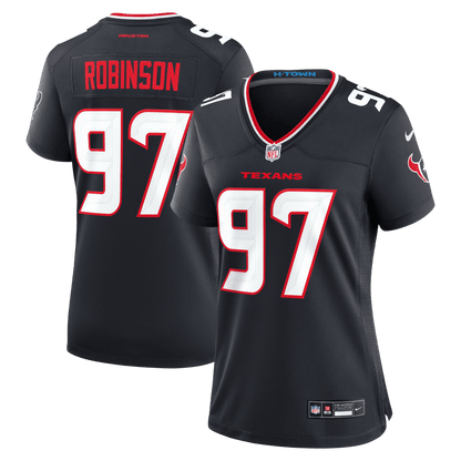 Dominique Robinson 97 Houston Texans Women's Team Game Jersey - Navy