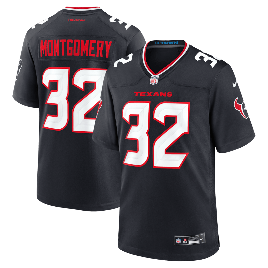 David Montgomery 32 Houston Texans Team Game Men Jersey - Navy
