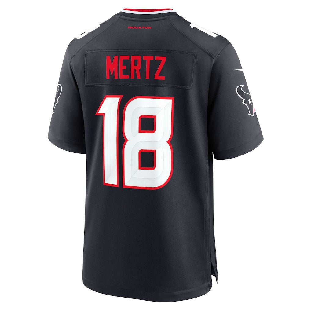 Graham Mertz 18 Houston Texans Team Game Men Jersey - Navy