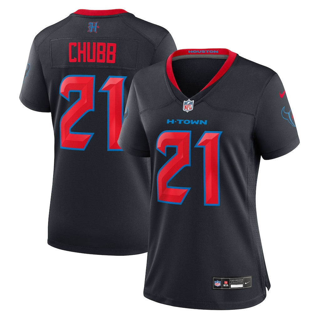 Nick Chubb 21 Houston Texans Women's Game Jersey - Navy