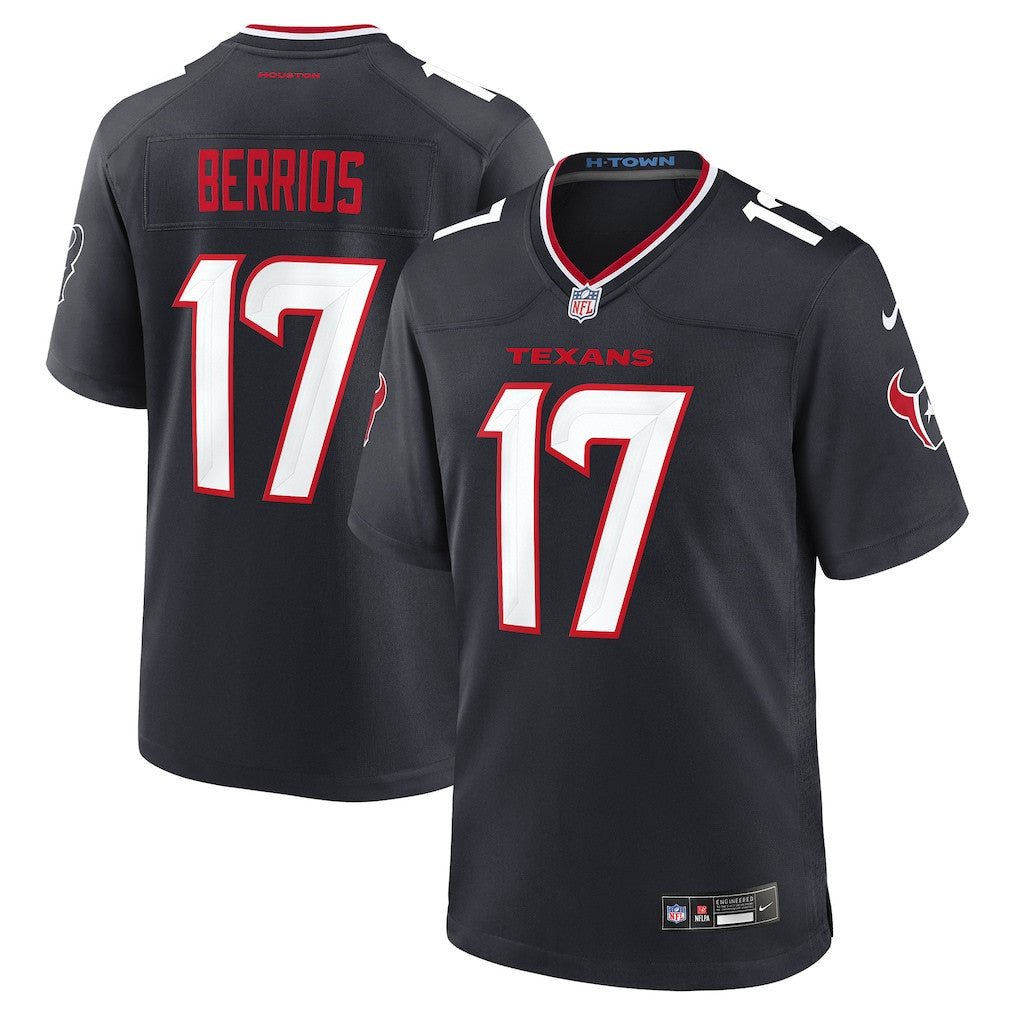 Braxton Berrios 17 Houston Texans Team Game Men Jersey - Navy