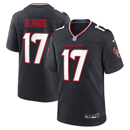 Braxton Berrios 17 Houston Texans Team Game Men Jersey - Navy