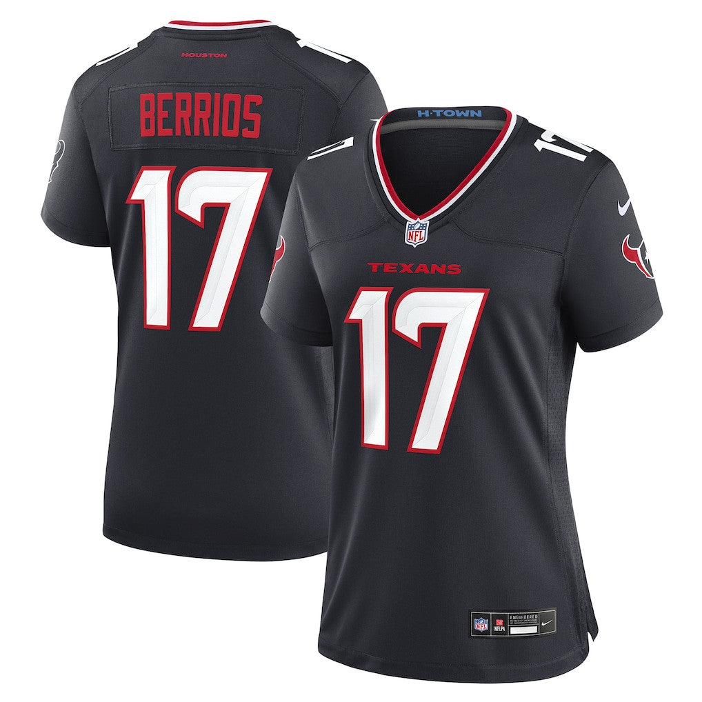 Braxton Berrios 17 Houston Texans Women's Team Game Jersey - Navy