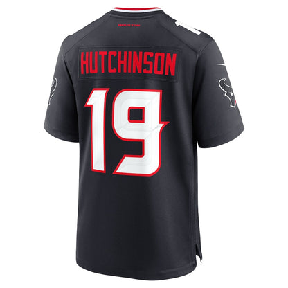 Xavier Hutchinson 19 Houston Texans Team Game Men Jersey - Navy