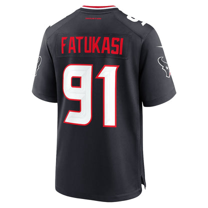 Folorunso Fatukasi 91 Houston Texans Team Game Men Jersey - Navy