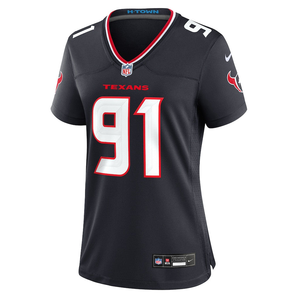 Folorunso Fatukasi 91 Houston Texans Women's Team Game Jersey - Navy