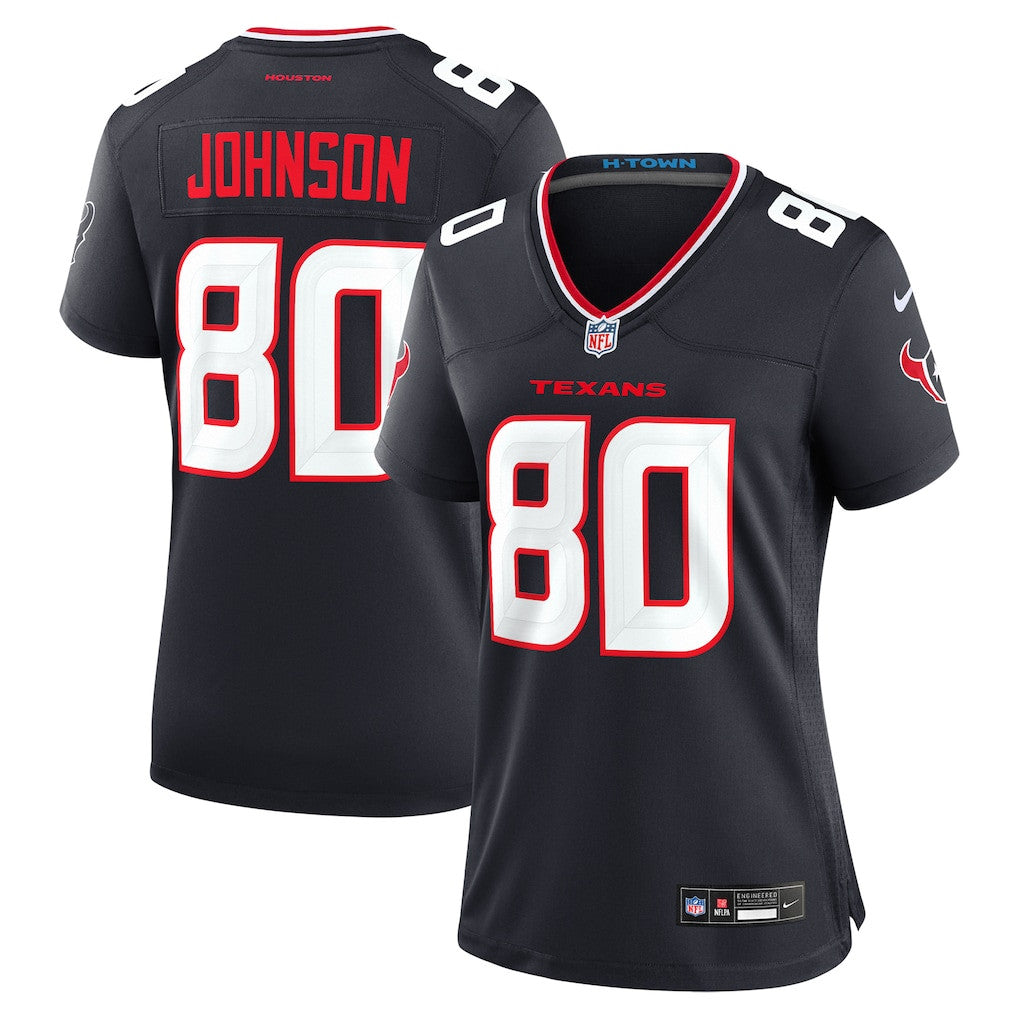 Andre Johnson 80 Houston Texans Women's Team Game Jersey - Navy