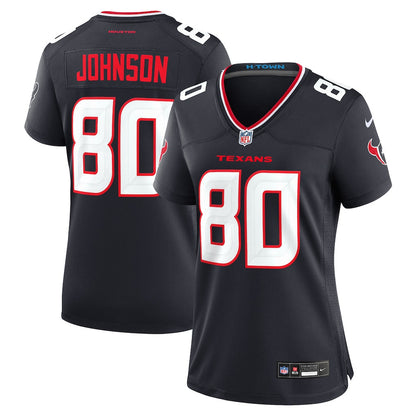 Andre Johnson 80 Houston Texans Women's Team Game Jersey - Navy