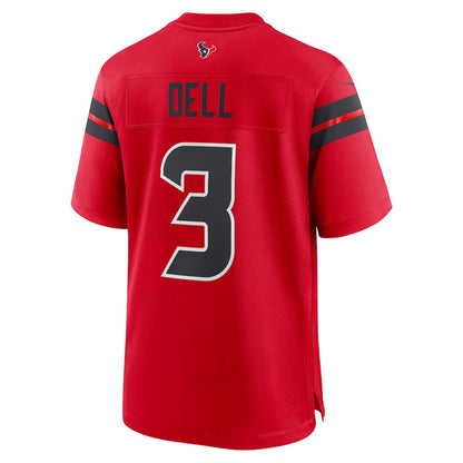 Tank Dell 3 Houston Texans Alternate Game Men Jersey - Red