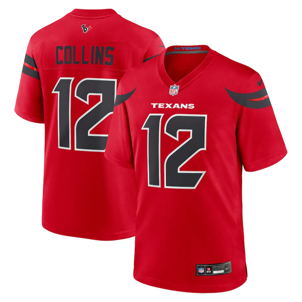 Nico Collins 12 Houston Texans Alternate Game Men Jersey - Red