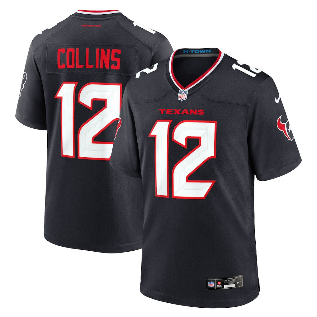 Nico Collins 12 Houston Texans Game Men Jersey - Navy