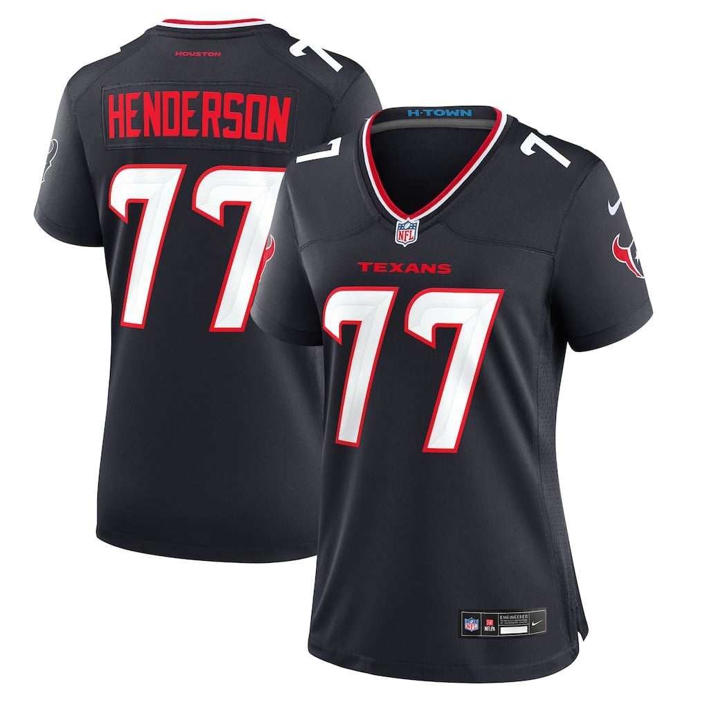 LaDarius Henderson 77 Houston Texans Women's Game Jersey - Navy