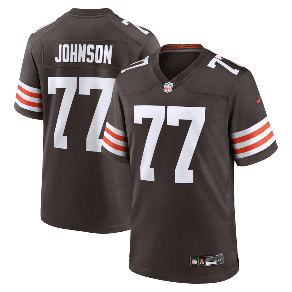 Zion Johnson 77 Cleveland Browns Team Game Men Jersey - Brown