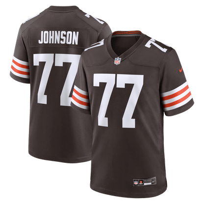 Zion Johnson 77 Cleveland Browns Team Game Men Jersey - Brown